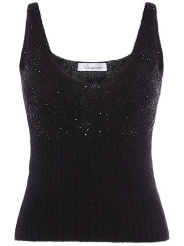 Tank Top De Punto De Alpaca Con Cristales - BLUMARINE - Modalova