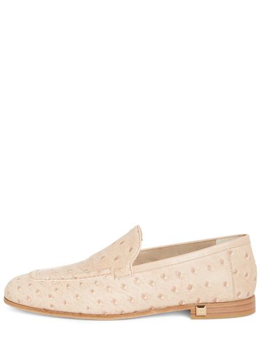 Mm Ostrich Print Leather Loafers - MAX MARA - Modalova