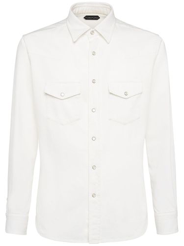 Camicia Slim Fit In Denim - TOM FORD - Modalova