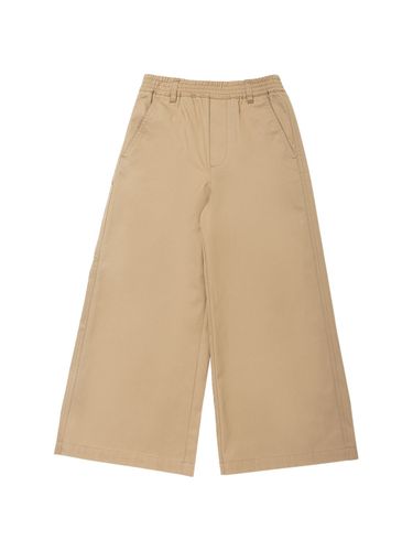 Pantalones Anchos De Gabardina De Algodón - MM6 MAISON MARGIELA - Modalova