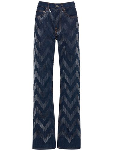 Zig Zag Sequined Denim Straight Jeans - MISSONI - Modalova