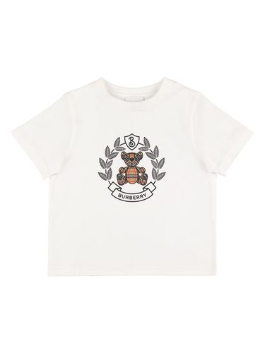 Camiseta De Jersey De Algodón Con Logo - BURBERRY - Modalova