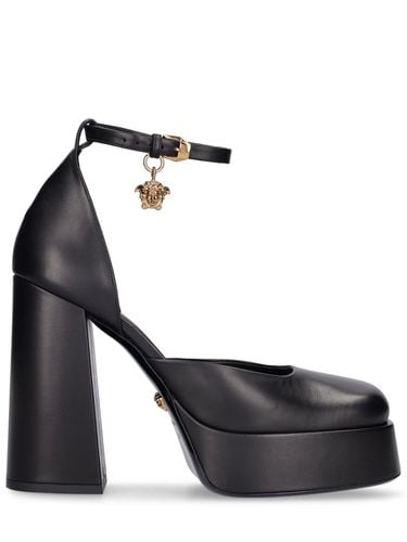 Mm Hohe Plateaupumps Aus Leder - VERSACE - Modalova