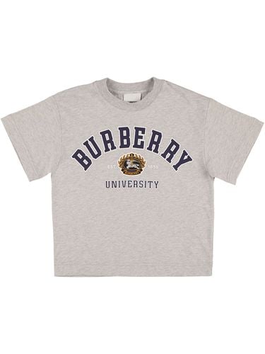 Camiseta De Jersey De Algodón Con Logo - BURBERRY - Modalova