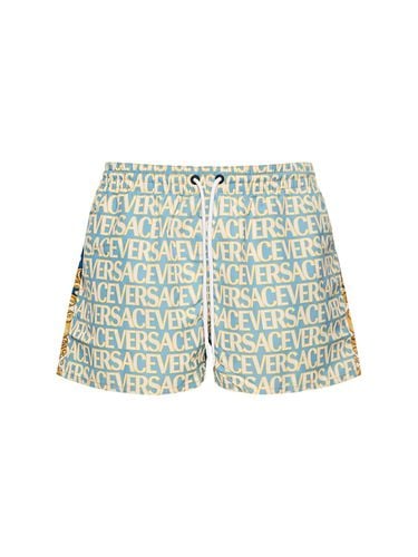 Bañador Shorts De Nylon Estampado - VERSACE - Modalova