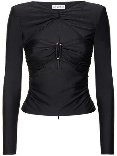 Top In Techno Jersey Con Cutout - SELF-PORTRAIT - Modalova