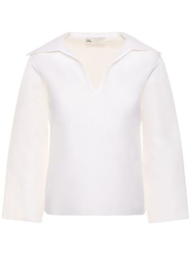 Cotton Silk Gazar Tunic Shirt - TORY BURCH - Modalova