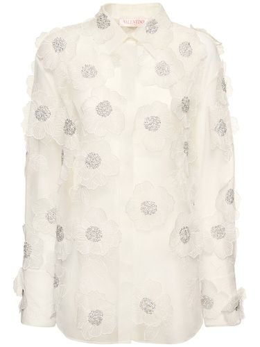 Embroidered Organza Shirt - VALENTINO - Modalova