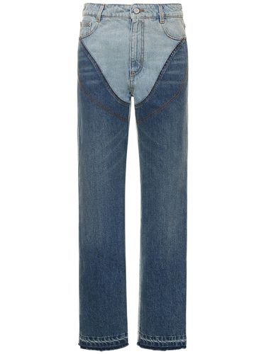 Jeans Larghi In Di Cotone Bicolor - STELLA MCCARTNEY - Modalova