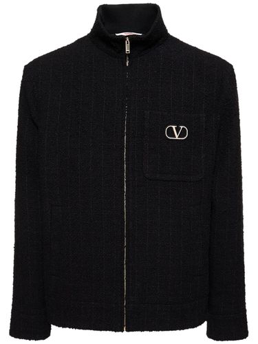 Cotton Bouclé Zipped Jacket - VALENTINO - Modalova