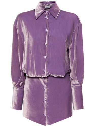 Silvye Velvet Mini Shirt Dress - THE ATTICO - Modalova