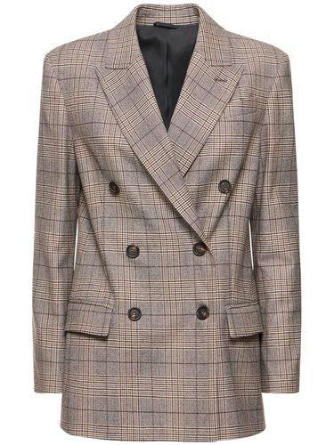 Prince Of Wales Wool Blend Jacket - BRUNELLO CUCINELLI - Modalova