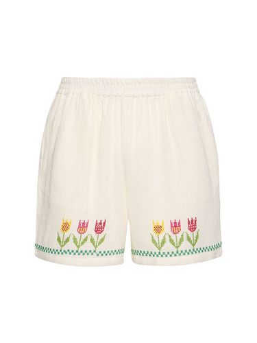 Shorts Bordados En Cruz - HARAGO - Modalova