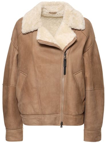 Giacca In Shearling Con Zip - BRUNELLO CUCINELLI - Modalova