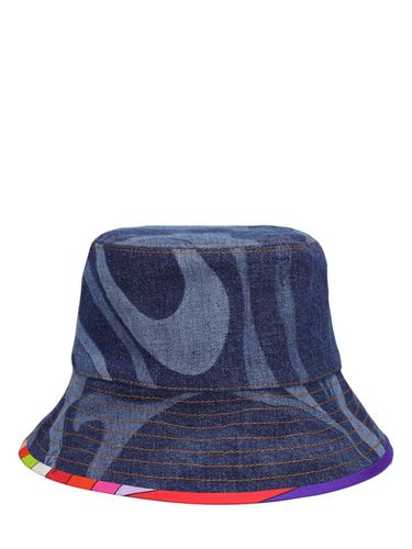 Cappello Bucket In Denim Laserato - PUCCI - Modalova