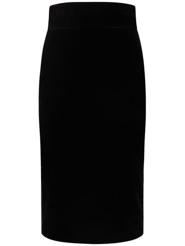 Cotton Velvet High Rise Midi Skirt - ALEXANDRE VAUTHIER - Modalova