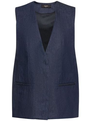 Collarless Single Breast Denim Vest - AMIRI - Modalova