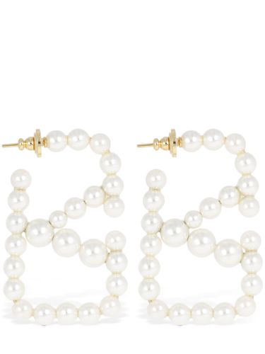 V Logo Signature Faux Pearl Earrings - VALENTINO GARAVANI - Modalova