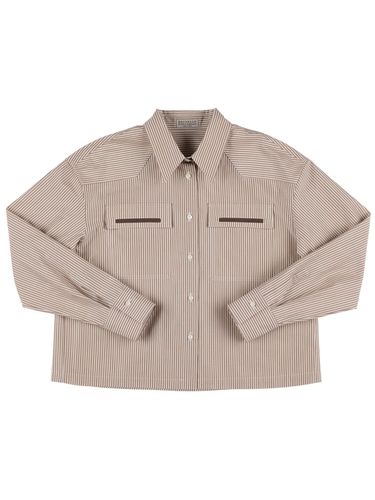 Camisa De Popelina De Algodón - BRUNELLO CUCINELLI - Modalova