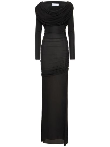 Viscose Jersey Hooded Long Dress - GIUSEPPE DI MORABITO - Modalova