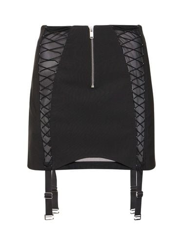 Wool Blend Interlock Zipped Mini Skirt - DION LEE - Modalova