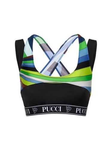 Crop Top Iride In Lycra Stampata - PUCCI - Modalova