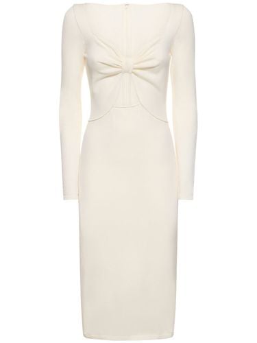 Viscose Knit Cutout Midi Dress W/ Bow - GIAMBATTISTA VALLI - Modalova