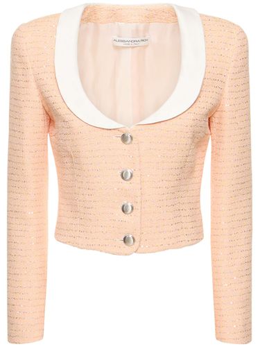 Sequined Tweed Jacket W/ Collar - ALESSANDRA RICH - Modalova