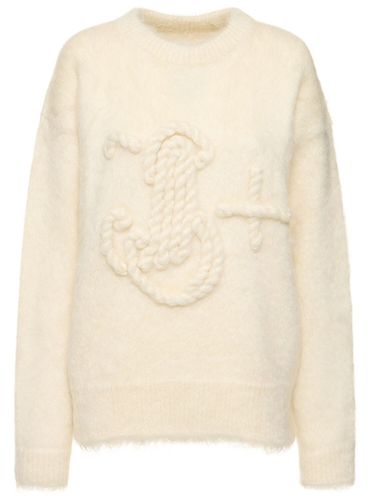 Embroidered Mohair Blend Knit Sweater - JIL SANDER - Modalova