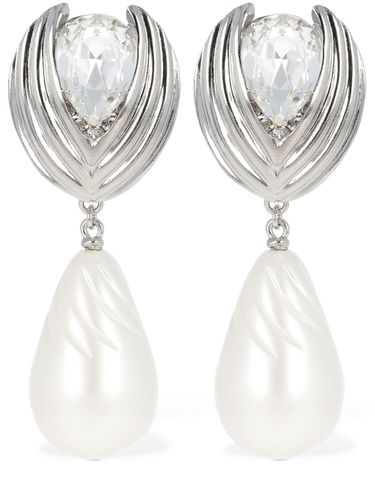 Crystal Earrings W/ Pearl Pendant - ALESSANDRA RICH - Modalova