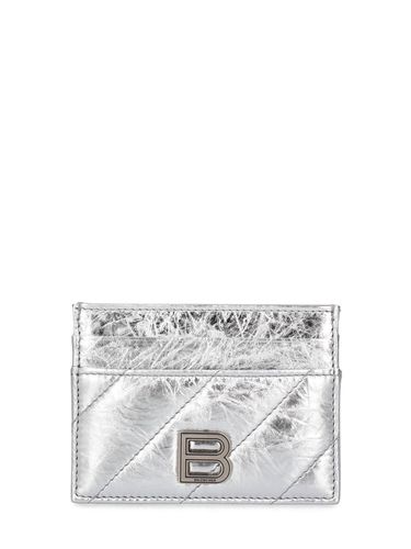 Porta Tessere Crush In Pelle Metallizzata - BALENCIAGA - Modalova