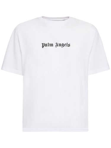 Classic Logo Slim Cotton T-shirt - PALM ANGELS - Modalova