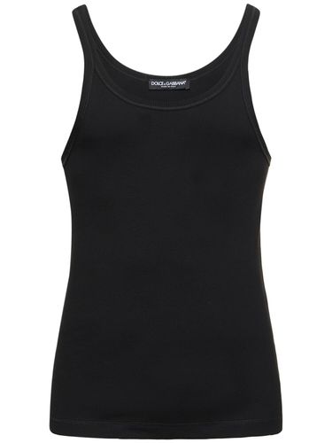 Tanktop Aus Geripptem Baumwolljersey - DOLCE & GABBANA - Modalova