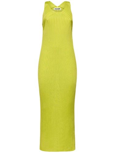 Vestido Midi De Viscosa Acanalado - JIL SANDER - Modalova