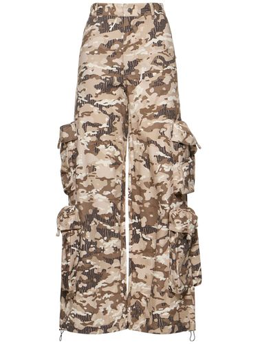 Camo Print Cotton Drill Wide Leg Pants - AMIRI - Modalova