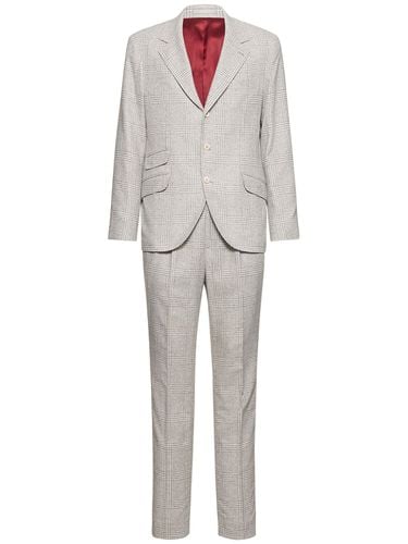 Tartan Wool & Silk Suit - BRUNELLO CUCINELLI - Modalova