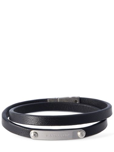 Wickelarmband Aus Leder Mit Ysl-logo - SAINT LAURENT - Modalova