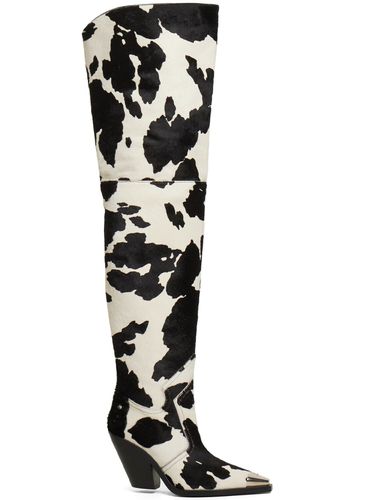 Printed Ponyskin Over-the-knee Boots - DAVID KOMA - Modalova