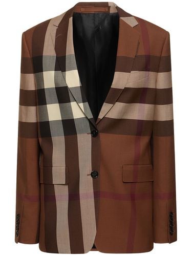 Blazer De Sarga De Lana Con Estampado - BURBERRY - Modalova