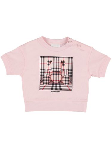 Camiseta De Algodón Jersey Con Logo - BURBERRY - Modalova