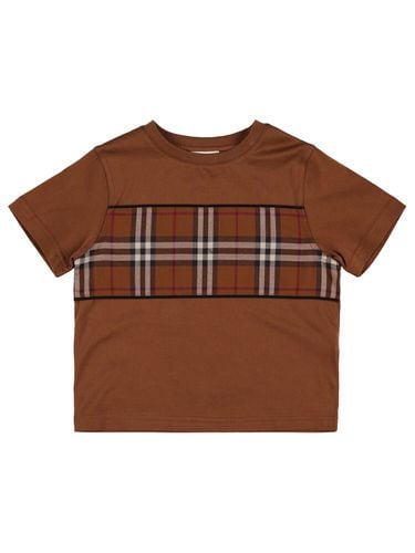 T-shirt Aus Baumwolljersey Mit Karodruck - BURBERRY - Modalova