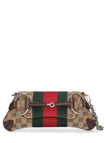 Bolso Pequeño Horsebit Chain Gg De Lona - GUCCI - Modalova