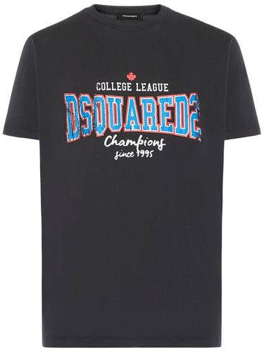 Camiseta De Algodón Con Logo Estampado - DSQUARED2 - Modalova