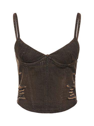 Top Corsetto Kiko In Denim Di Cotone - MIAOU - Modalova