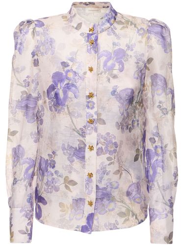 Camisa De Seda Y Lino Estampada - ZIMMERMANN - Modalova