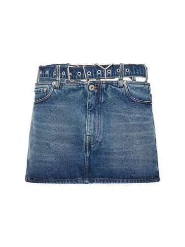 Denim Mini Skirt W/ Logo Belt - Y/PROJECT - Modalova