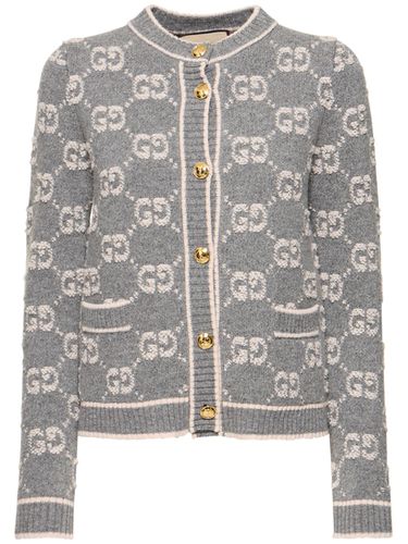 Cardigan Aus Wolle Mit Gg-intarsien - GUCCI - Modalova