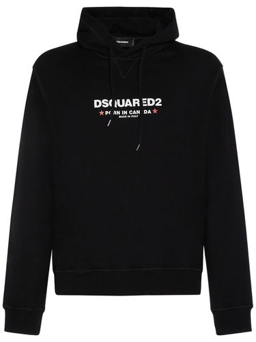 Loose Fit Logo Cotton Hoodie - DSQUARED2 - Modalova