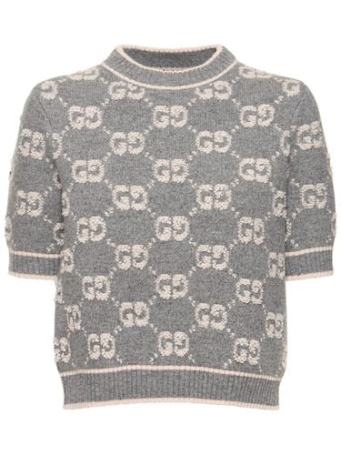 Gg Wool Jacquard Top - GUCCI - Modalova