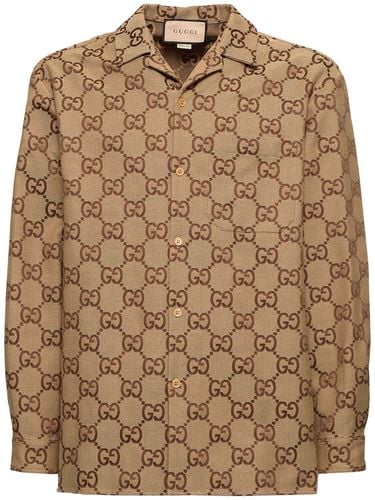 Hawaii Cotton Blend Bowling Shirt - GUCCI - Modalova